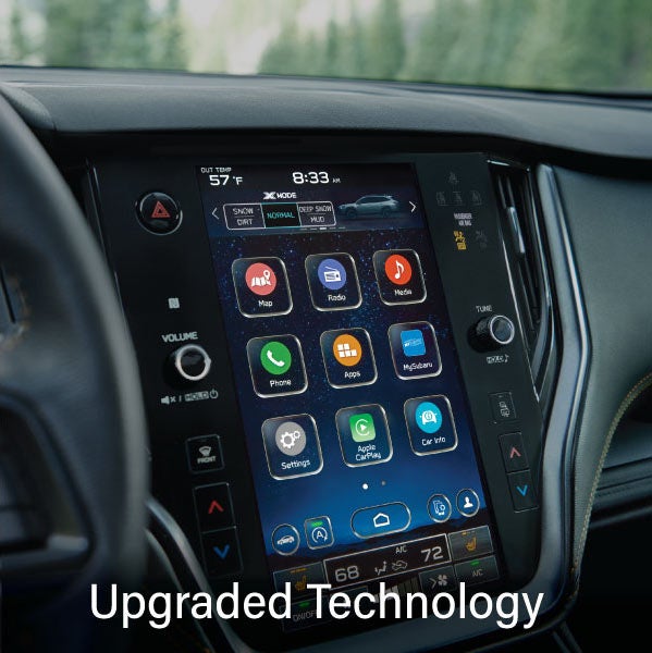 An 8-inch available touchscreen with the words “Ugraded Technology“. | Randy Marion Subaru in Mooresville NC